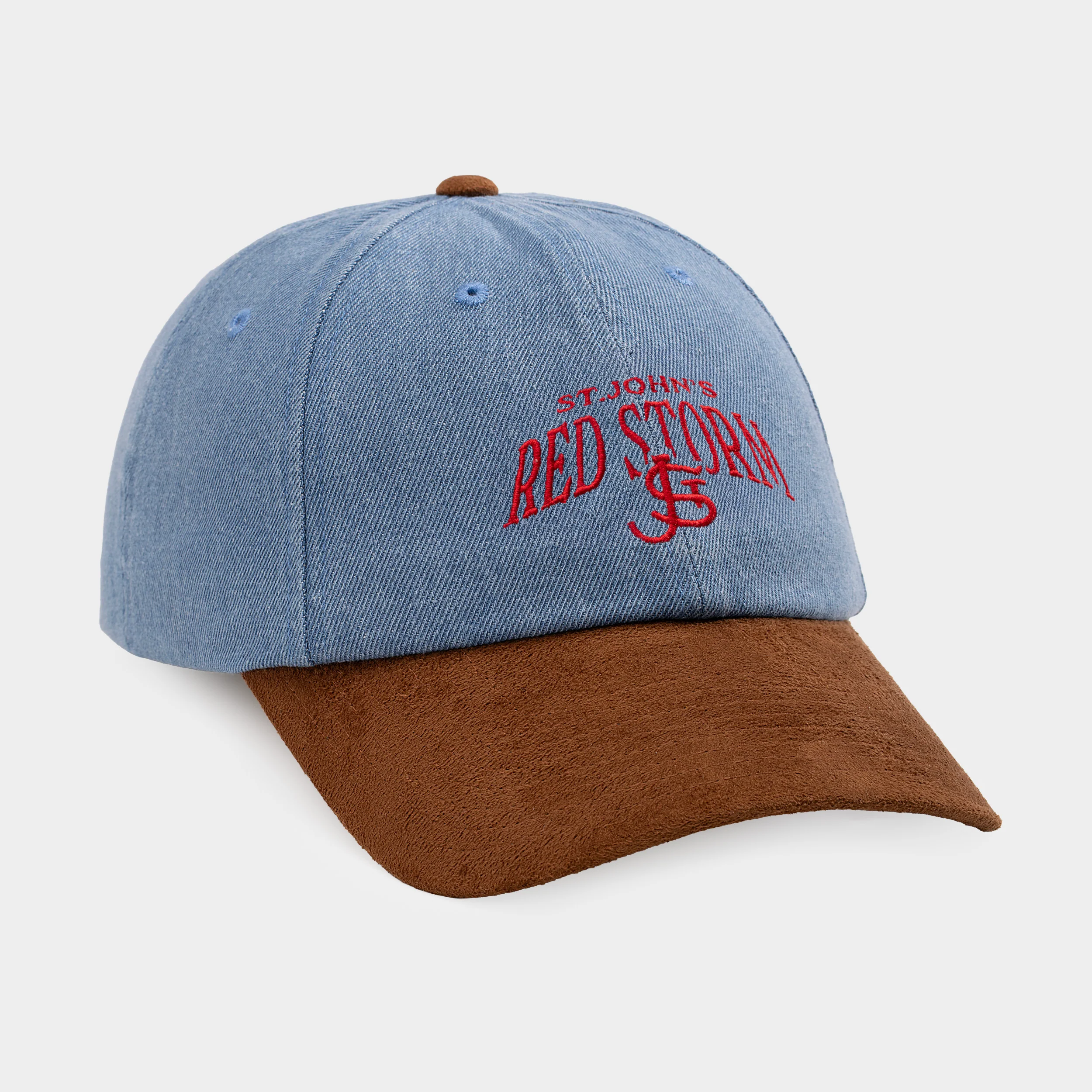 St. John's Red Storm Denim and Suede Dad Hat - Image 2