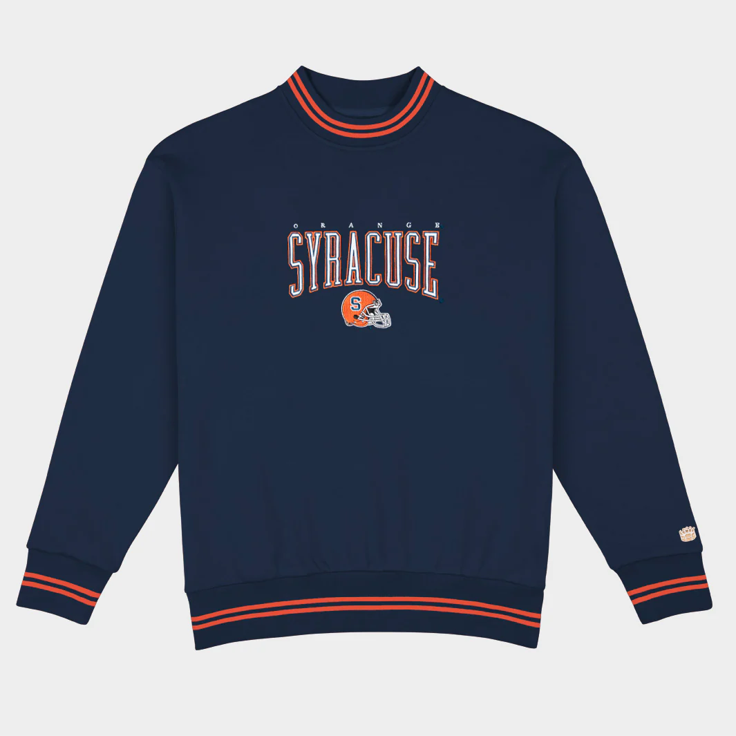 Syracuse Football Embroidered Tri-Stripe Crewneck
