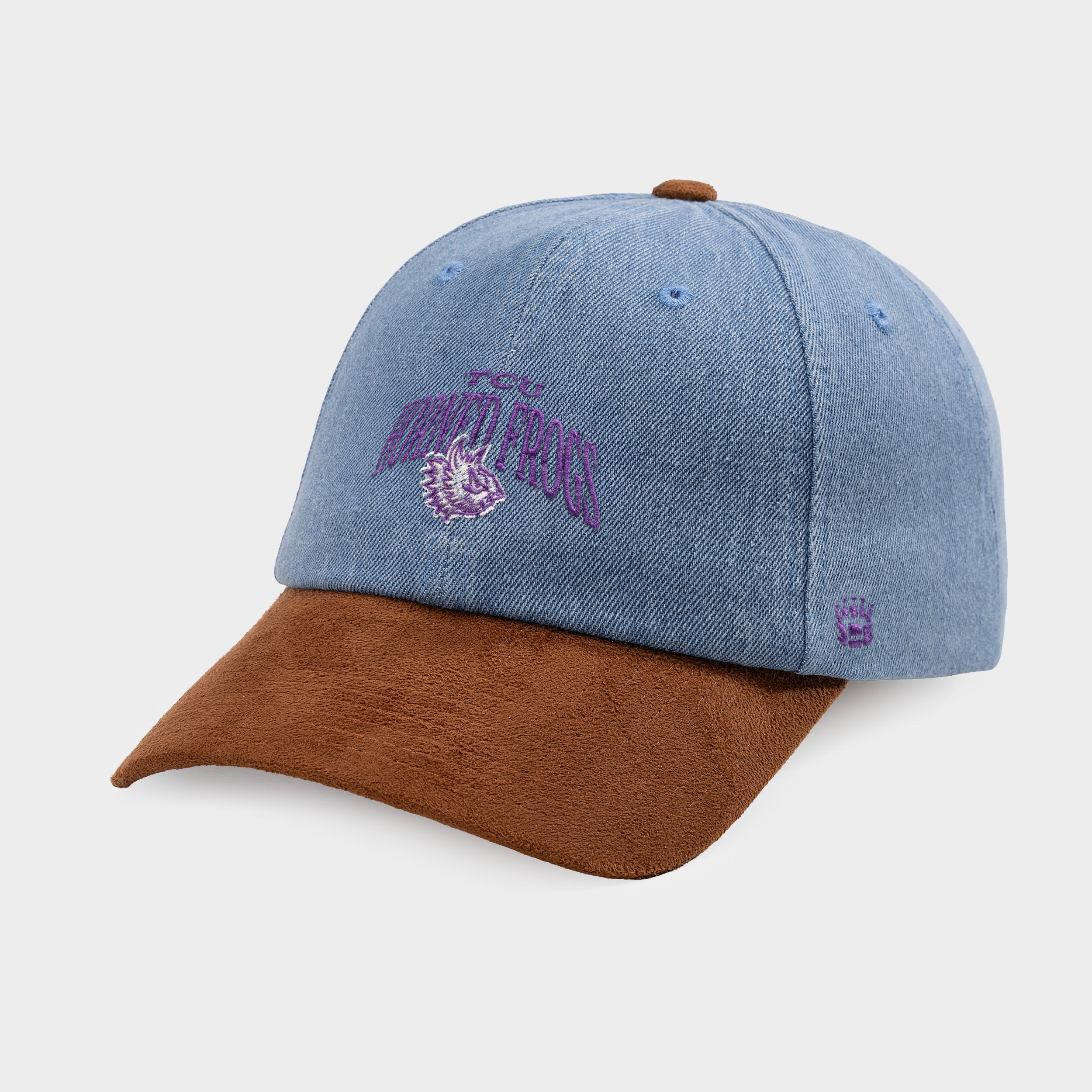 TCU Horned Frogs Denim and Suede Dad Hat