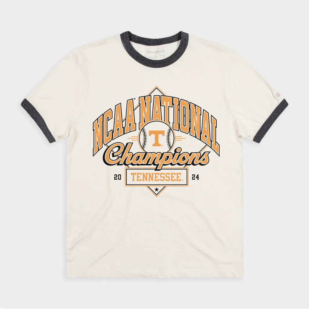 Tennessee Baseball 2024 National Champs Ringer Tee