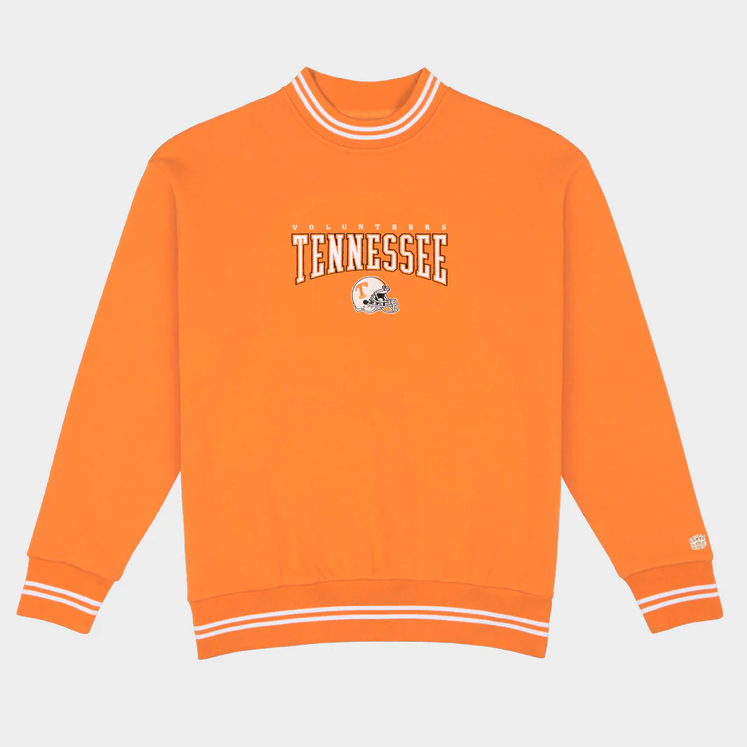 Tennessee Football Embroidered Tri-Stripe Crewneck