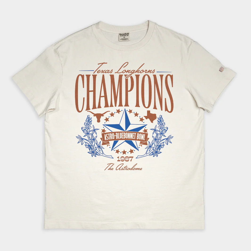 Texas 1987 Astro-Bluebonnet Bowl Champs Vintage Heavyweight Tee