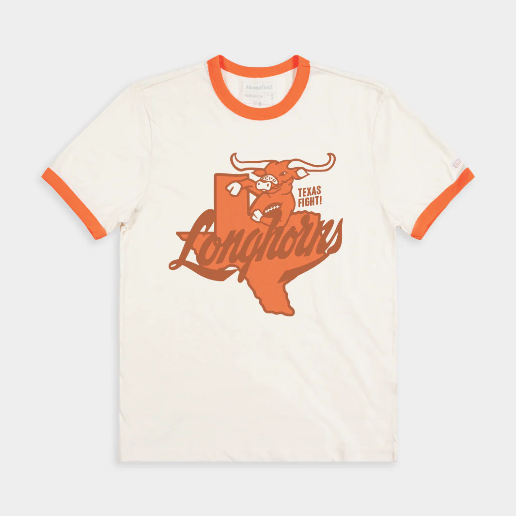 Texas Longhorns Football "Texas Fight!" Bevo Ringer Tee