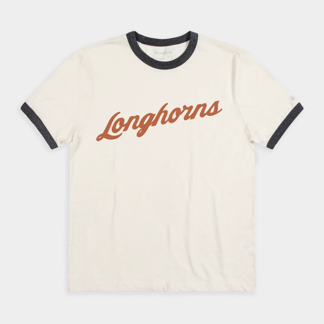 Texas Longhorns Retro Script Ringer Tee