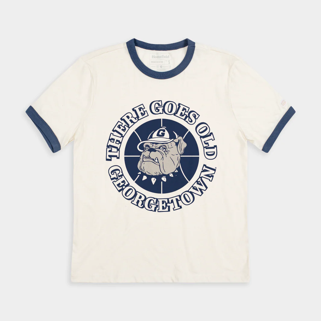 "There Goes Old Georgetown" Basketball Ringer Tee