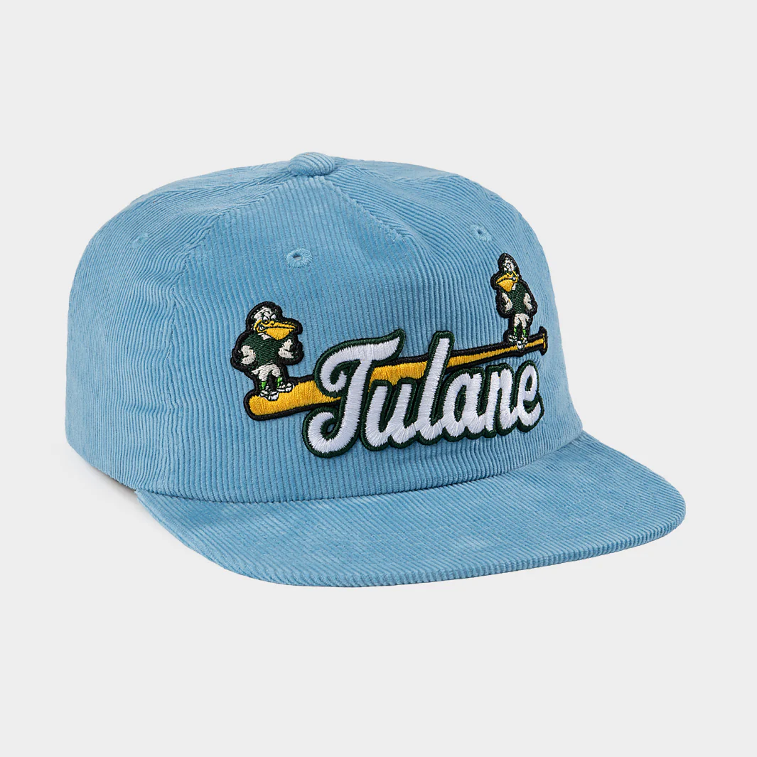Tulane Baseball Script and Logo Corduroy Hat - Image 2