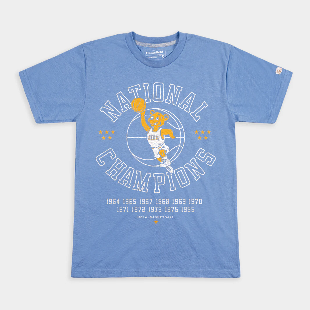 UCLA Men's Basketball 11-Time National Champions Blue Tee