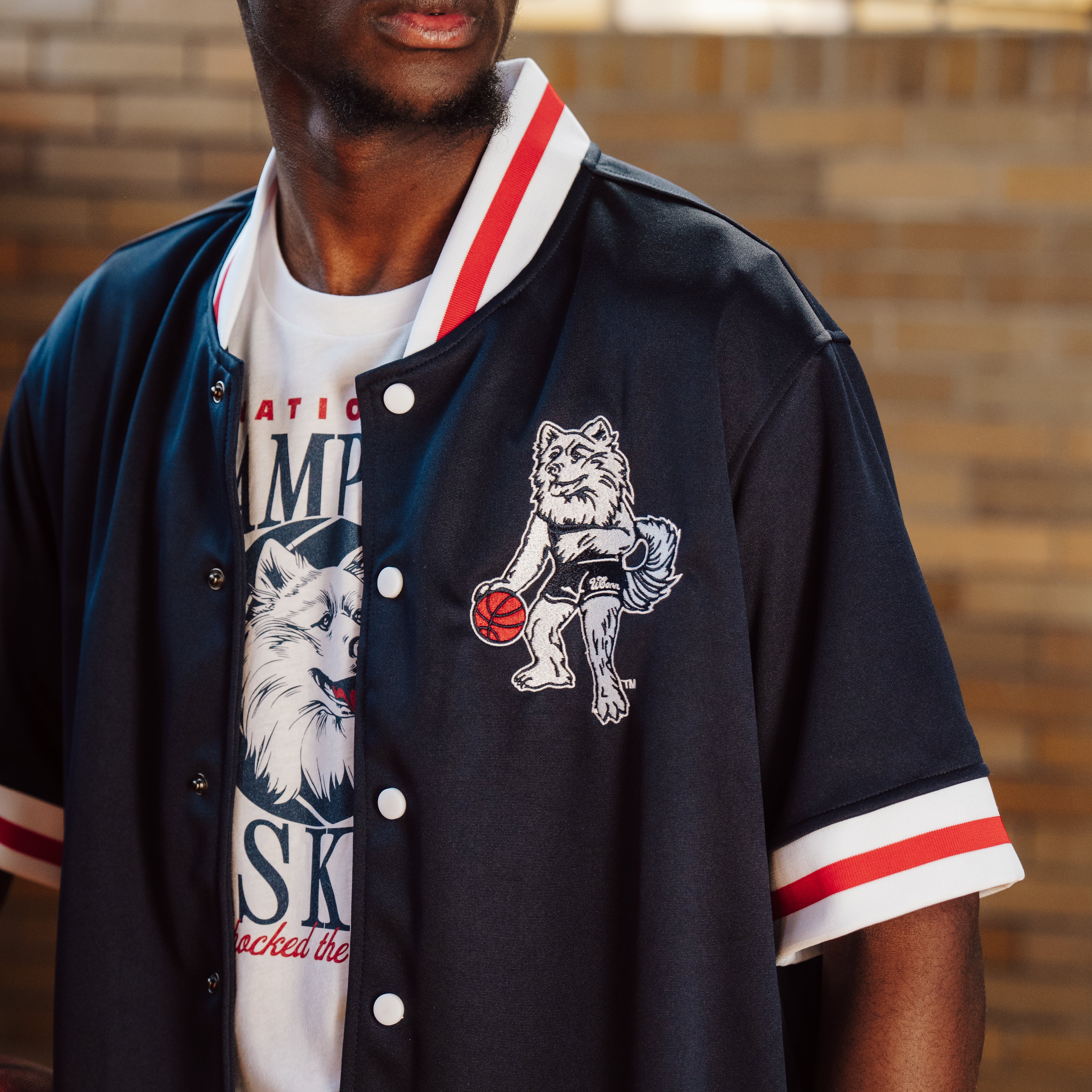 UConn Men's Basketball 1990 Vintage Shooting Shirt - Image 3