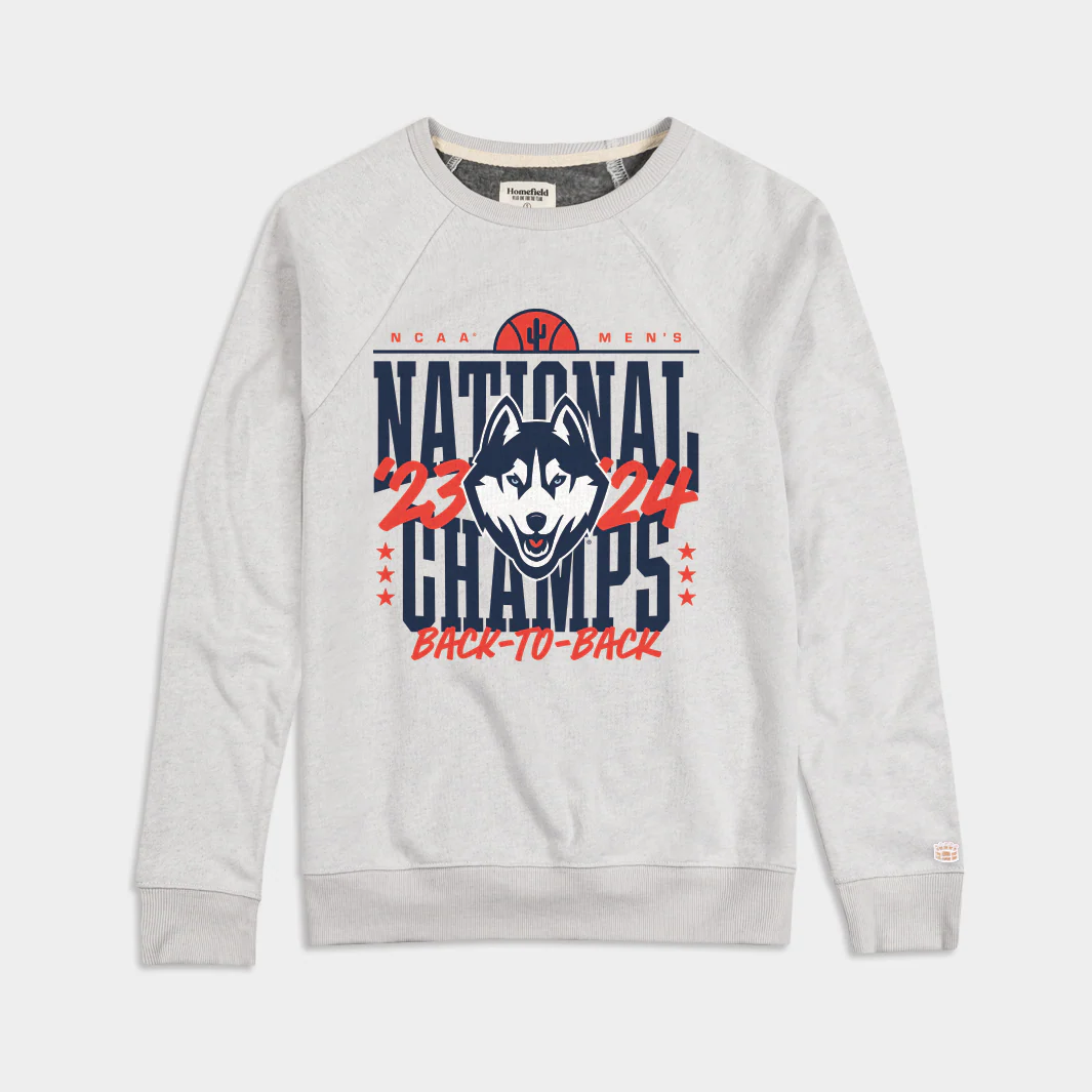 UConn Men's Basketball 2023 and 2024 Champions Crewneck