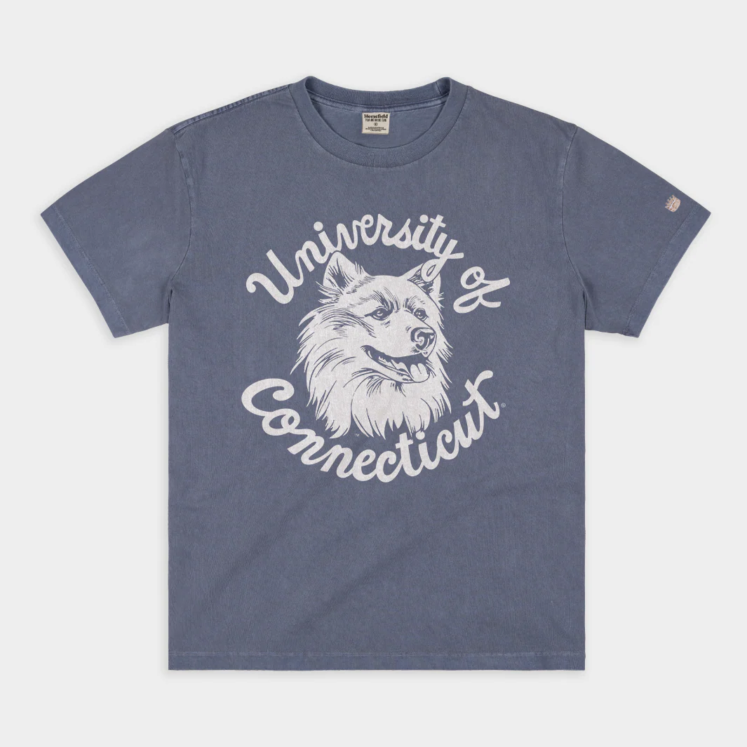 UConn Retro Husky Logo Vintage Heavyweight Tee