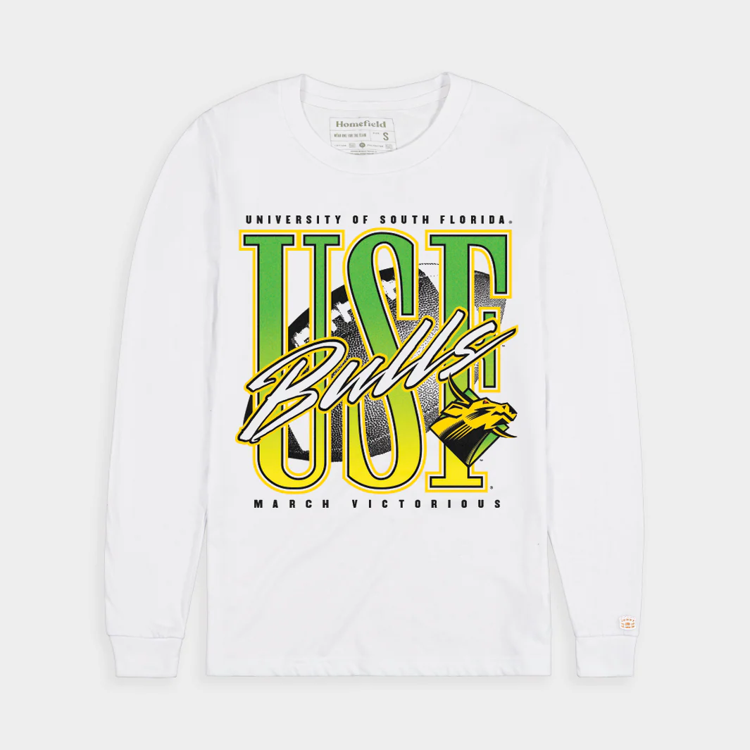 USF Bulls Football "March Victorious" Neon Retro Long Sleeve