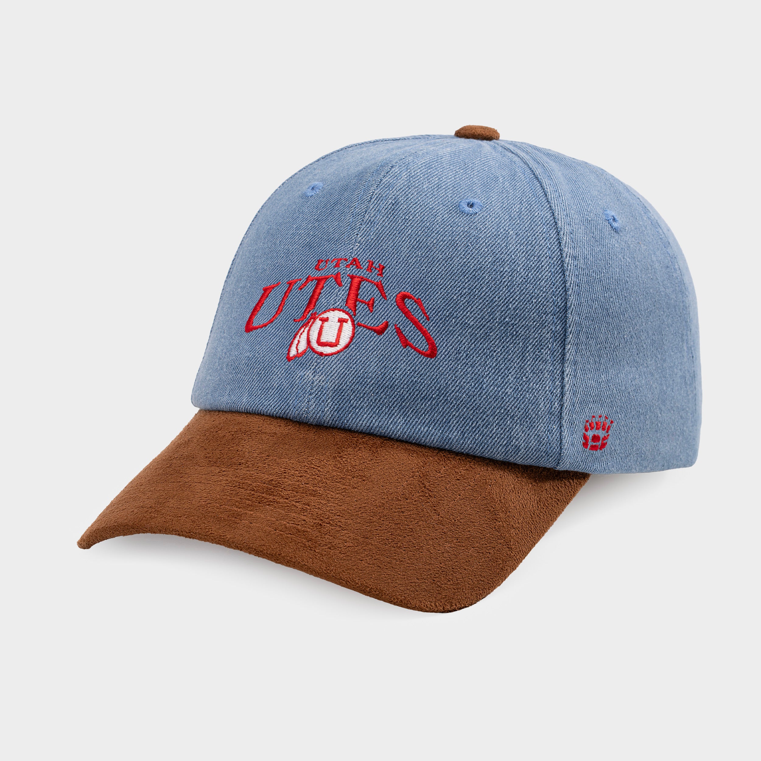 Utah Utes Denim and Suede Dad Hat