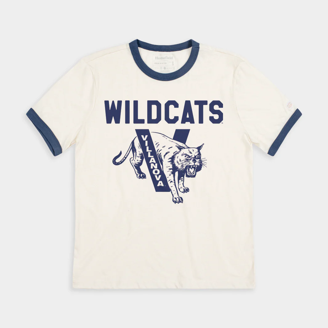 Villanova Wildcats Retro Mascot Ringer Tee