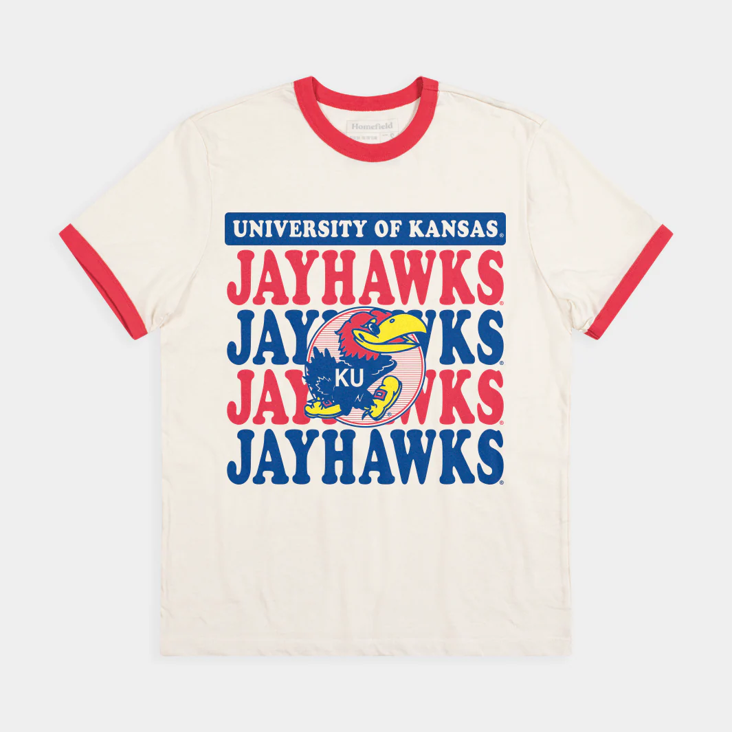 Vintage-Inspired Kansas Jayhawks Ringer Tee