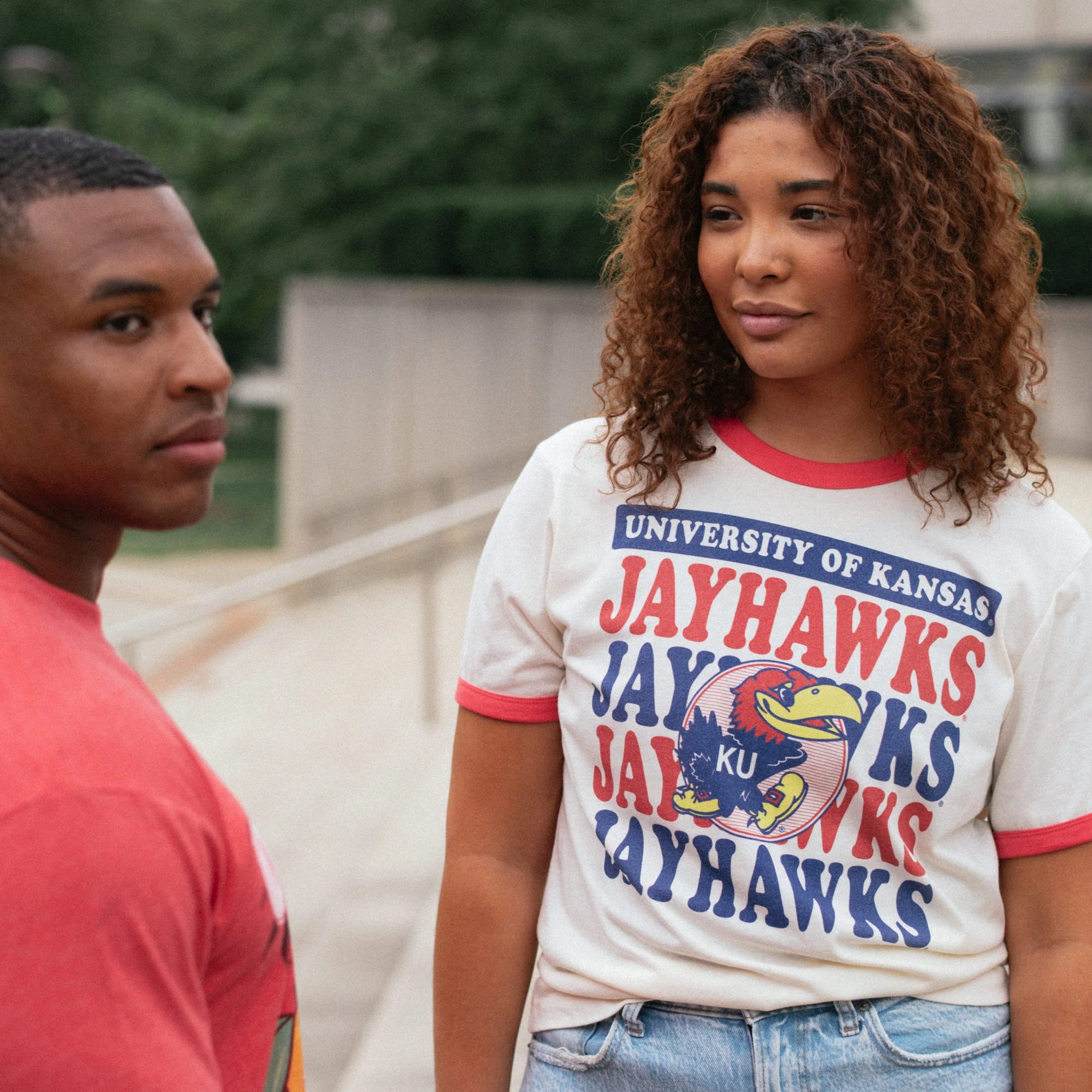 Vintage-Inspired Kansas Jayhawks Ringer Tee - Image 2