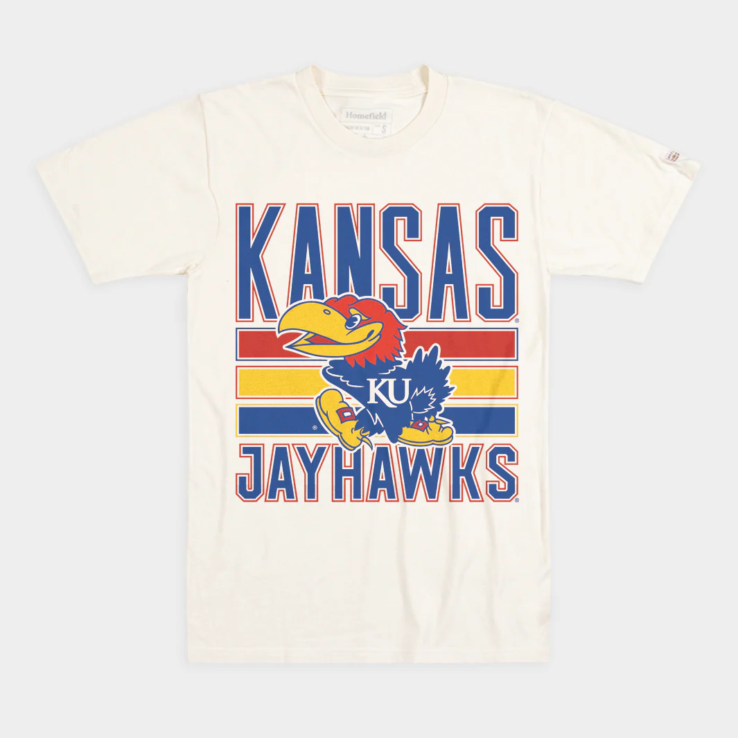 Vintage-Inspired Kansas Jayhawks Stripe Tee