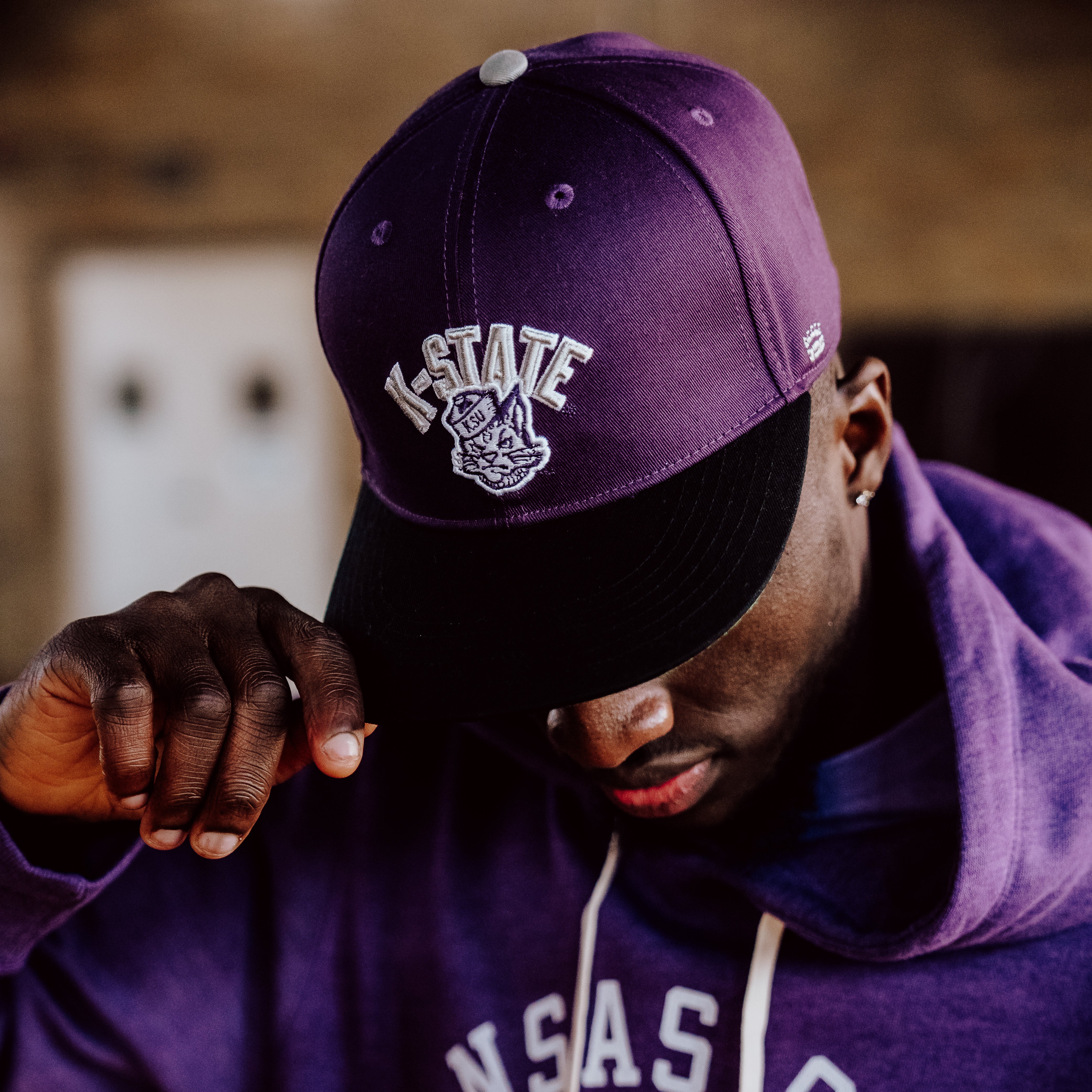 Vintage K-State Wildcats Logo Snapback Hat - Image 4