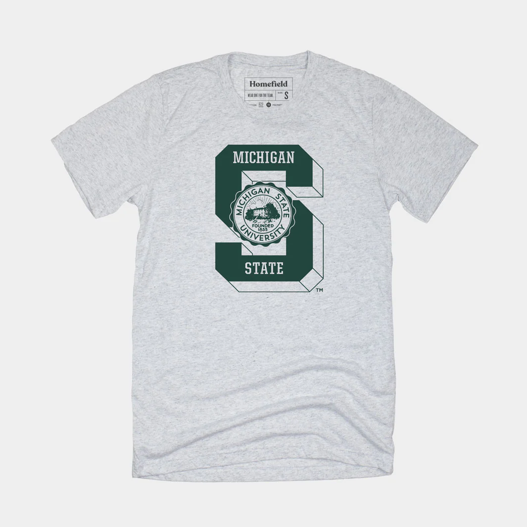 Vintage Michigan State Block "S" Seal Tee