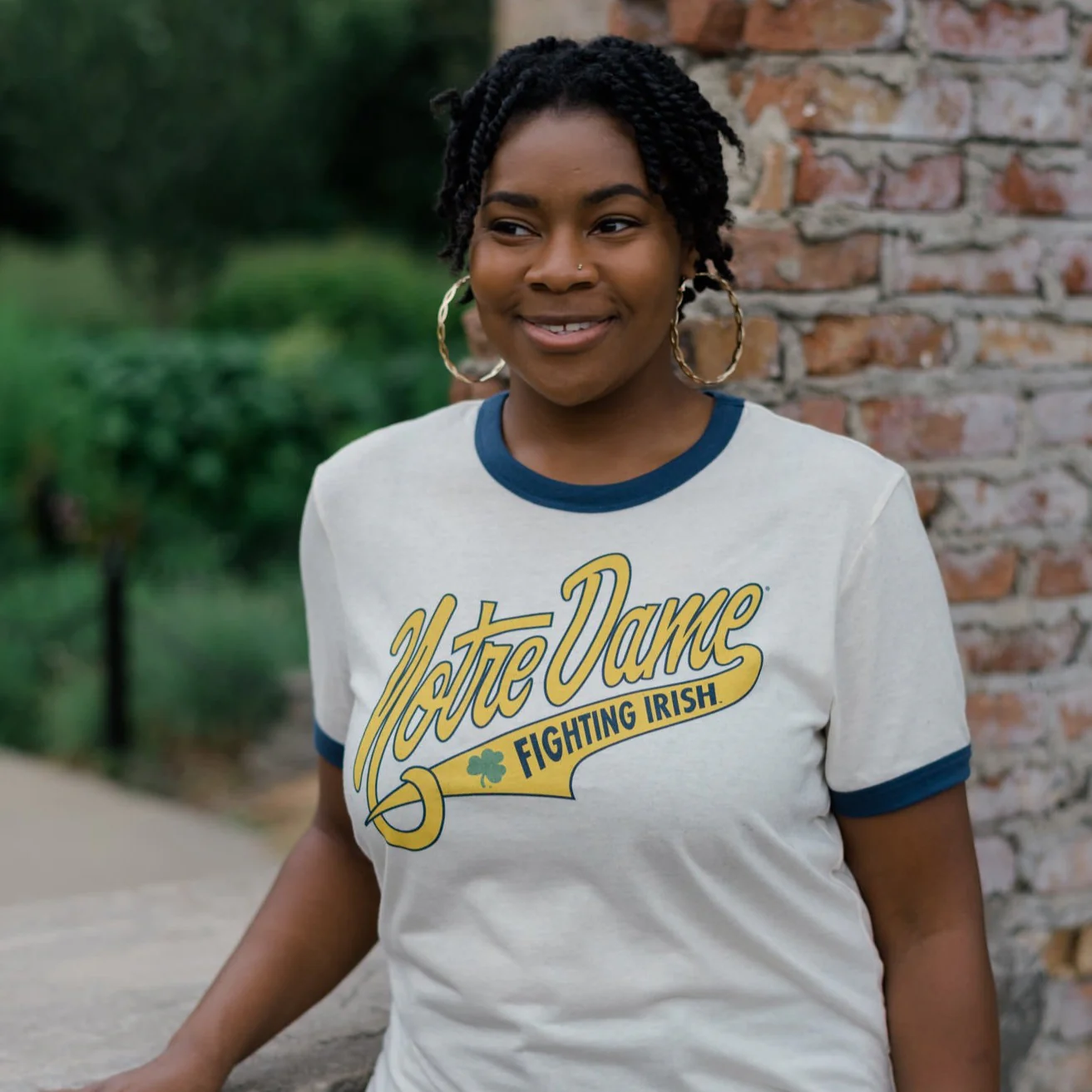 Vintage Notre Dame Script Ringer Tee - Image 2