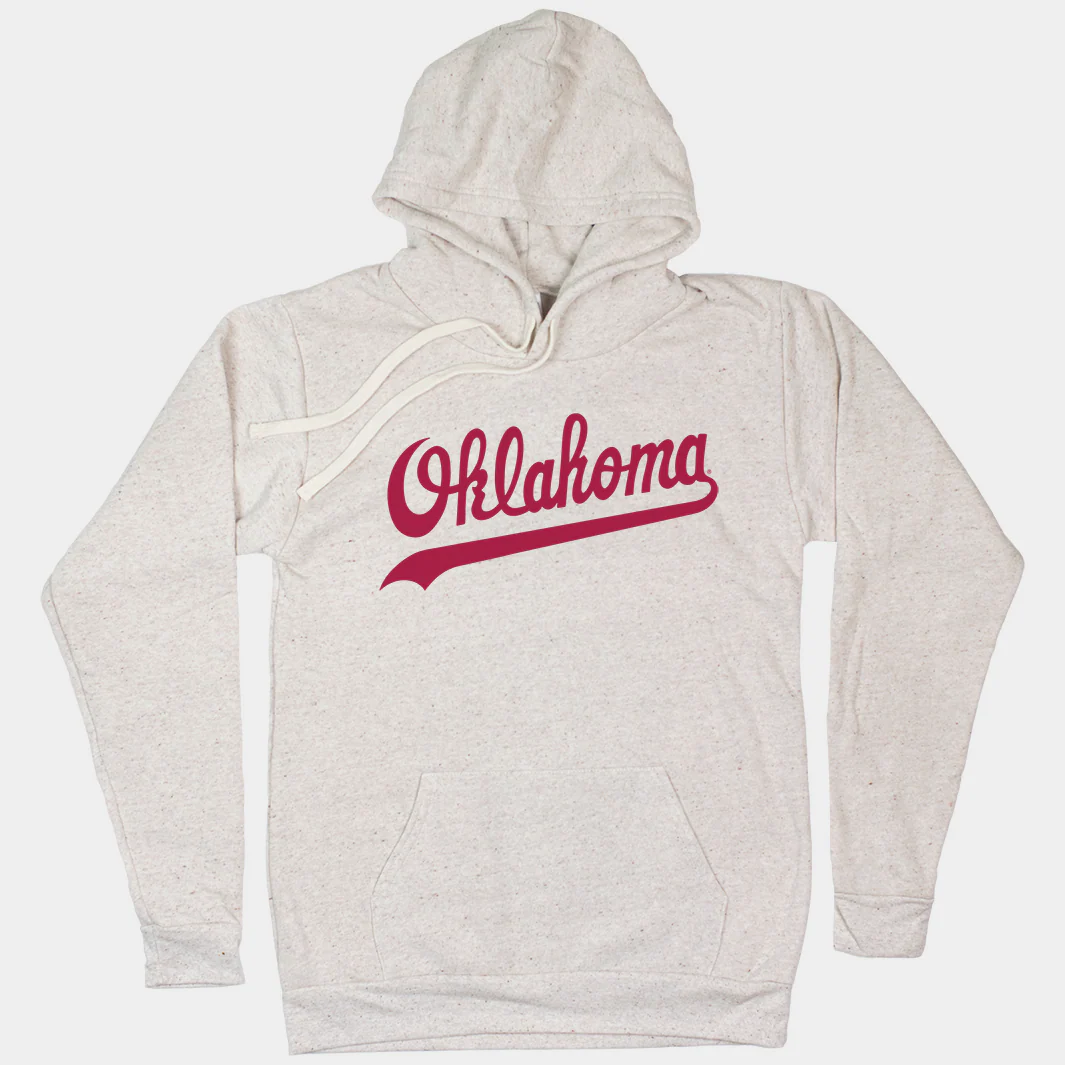 Vintage Oklahoma Baseball Script Hoodie