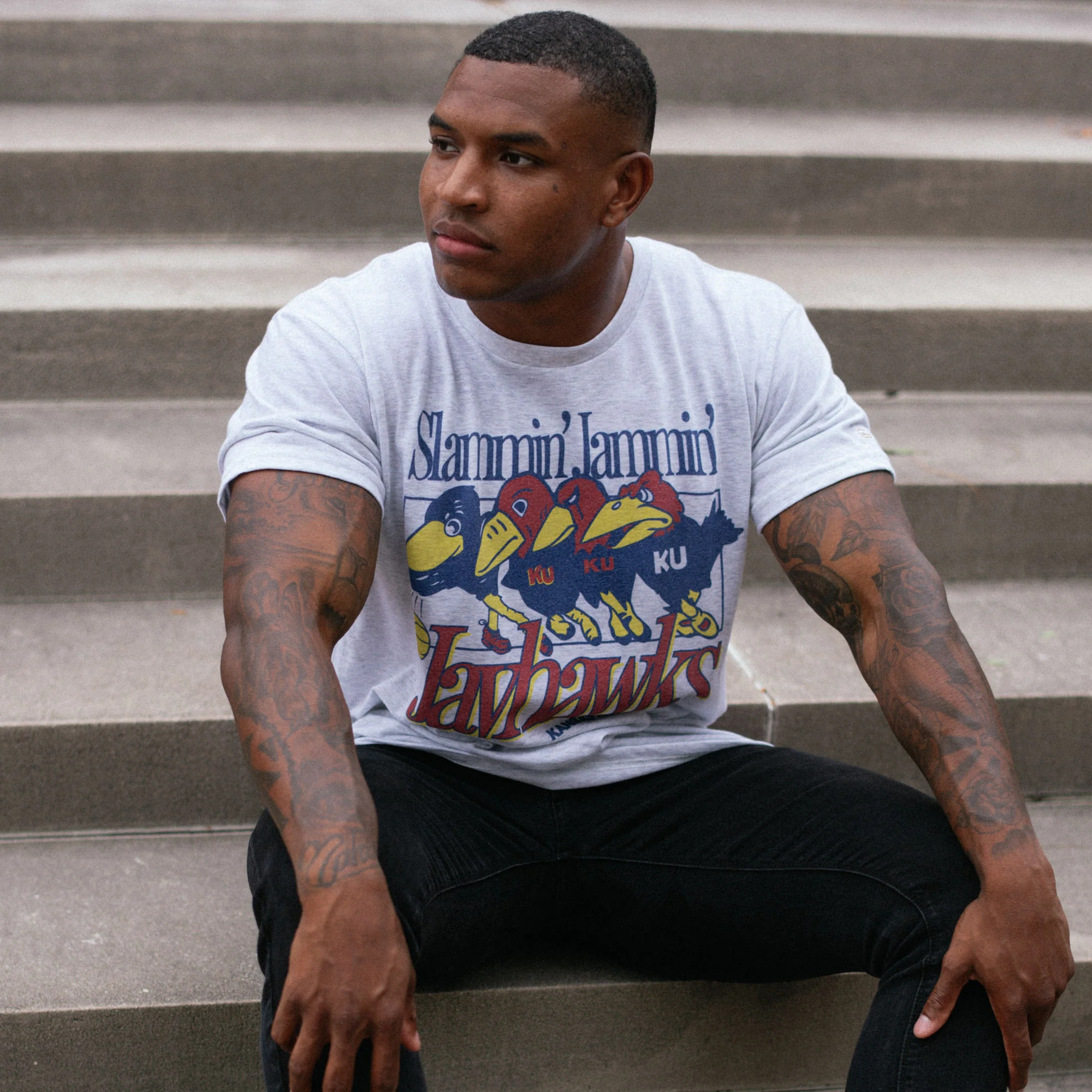 Vintage "Slammin' Jammin' Jayhawks" Tee - Image 2