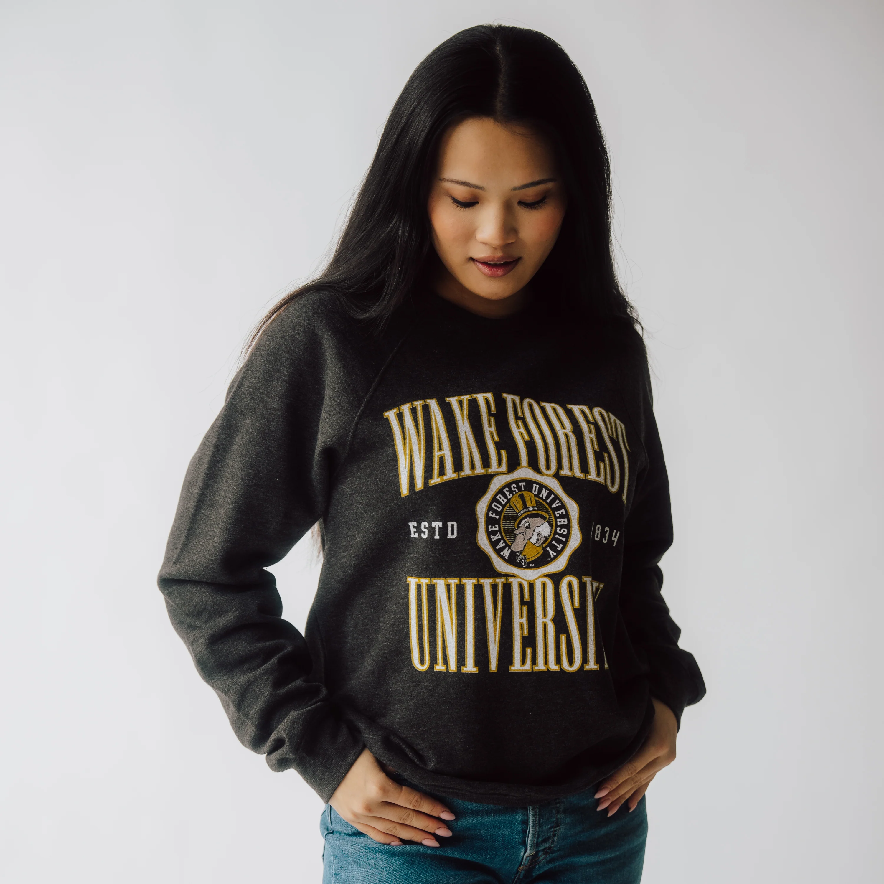 Wake Forest Demon Deacons Retro Crest Crewneck - Image 2