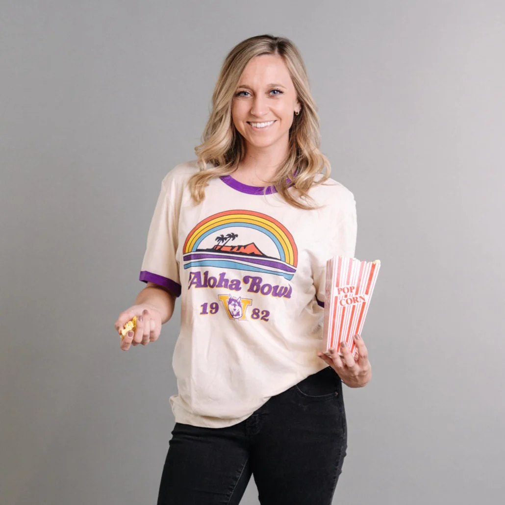 Washington 1982 Aloha Bowl Ringer Tee - Image 2