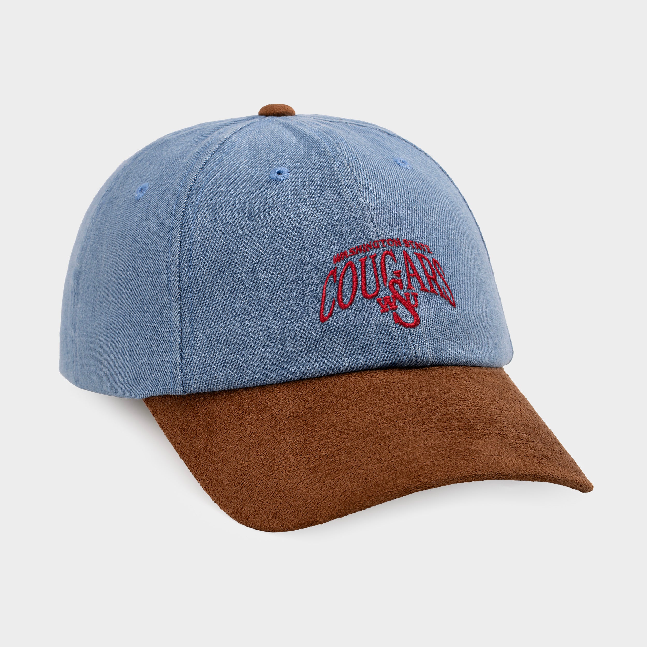 Washington State Cougars Denim and Suede Dad Hat - Image 2