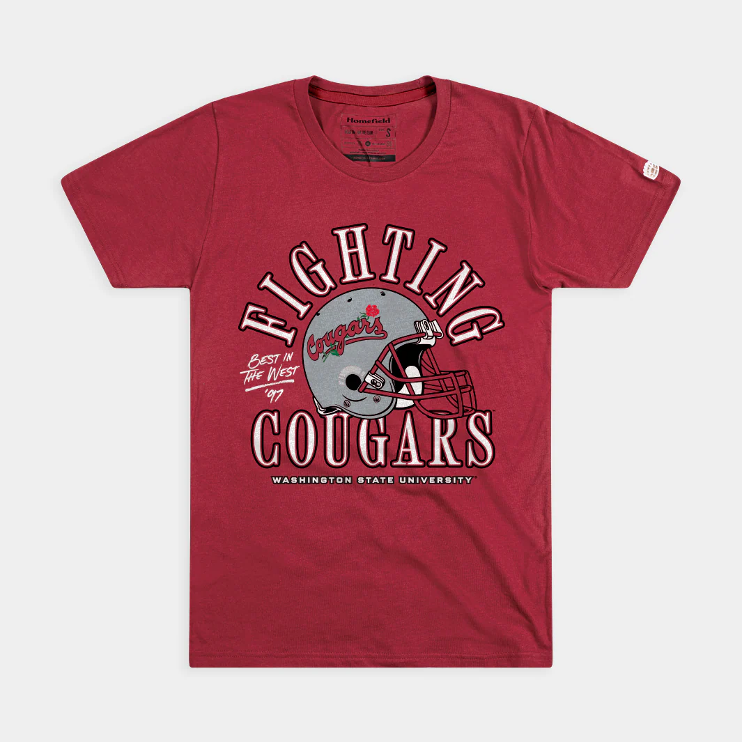 Wazzu Fighting Cougars Football Roses Tee