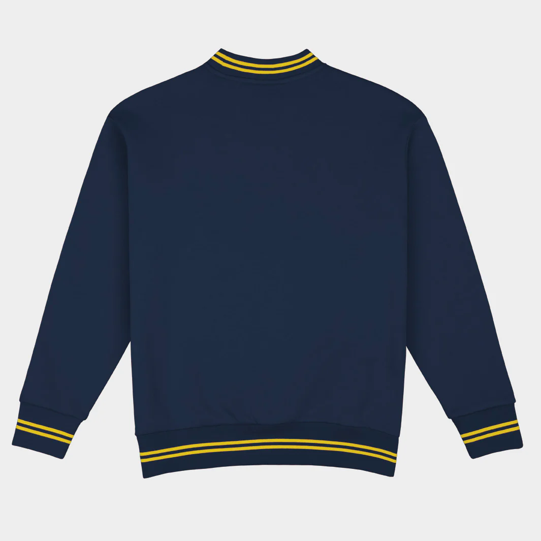 West Virginia Football Embroidered Tri-Stripe Crewneck - Image 2