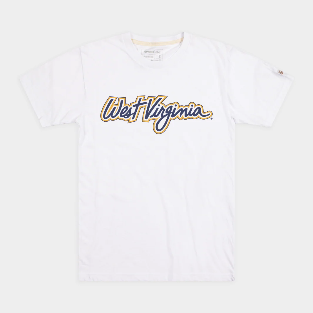 West Virginia Vintage Basketball Script Tee