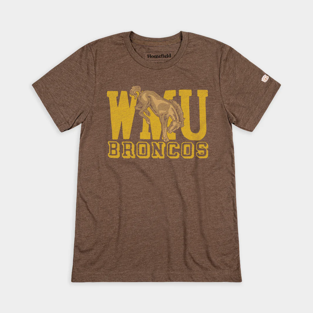 Western Michigan Broncos Midcentury Logo and Wordmark Tee