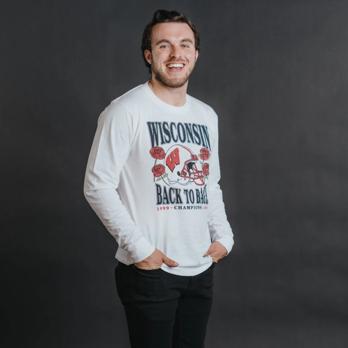 Wisconsin Back to Back Roses Long Sleeve - Image 2