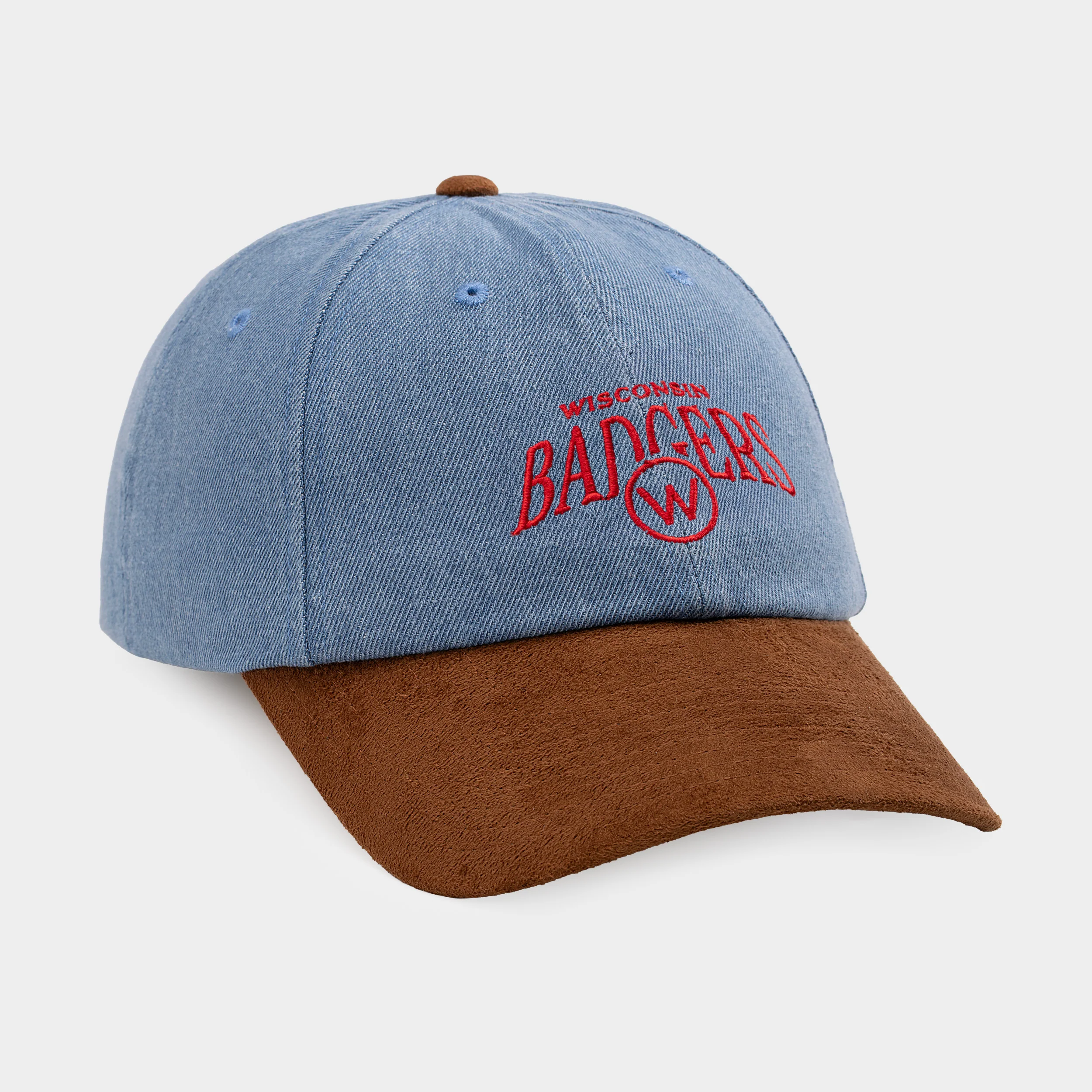 Wisconsin Badgers Denim and Suede Dad Hat - Image 2