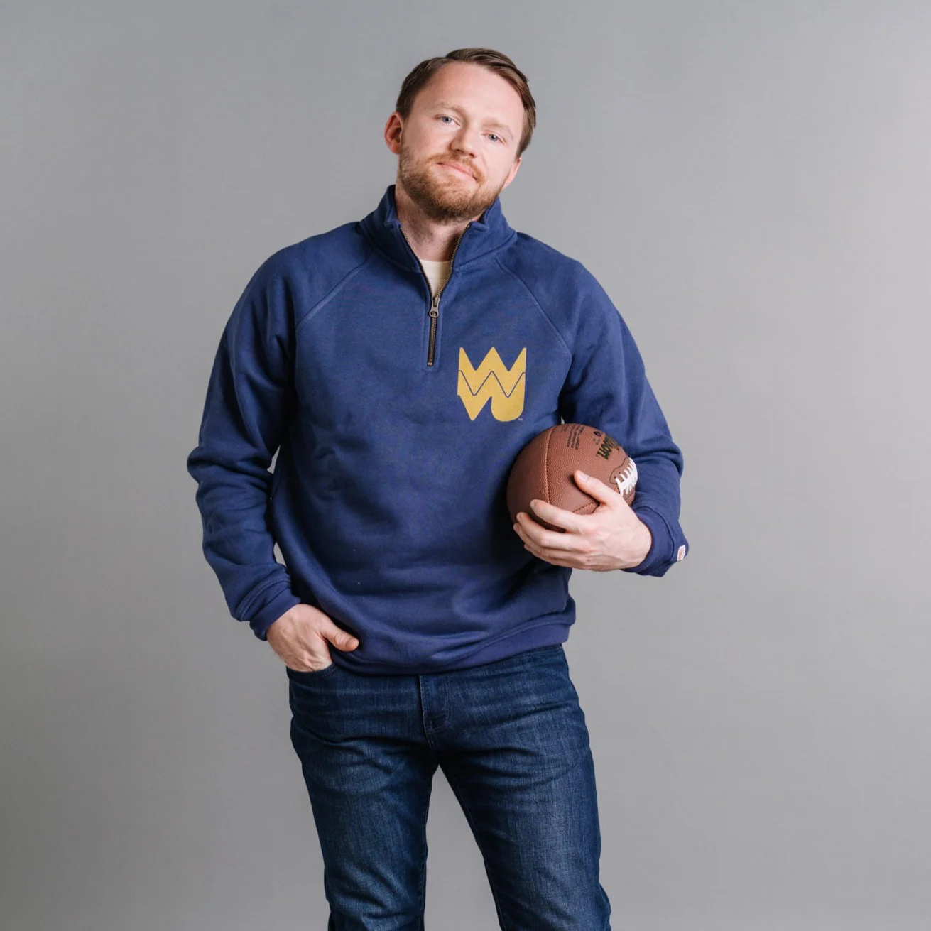 WVU Vintage Logo Quarter Zip - Image 2