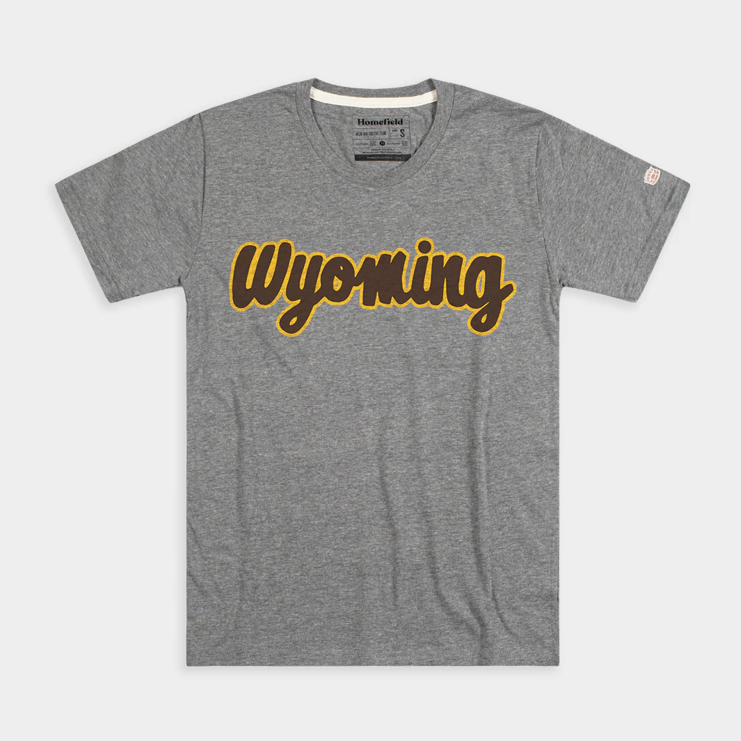 Wyoming Script Grey Tee